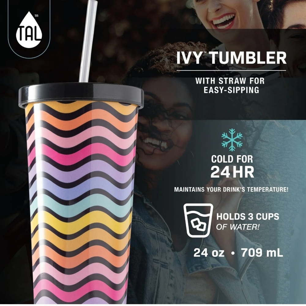 Green Tropical  Tal Ivy Stainless Steel Tumbler - 24 oz - - Picture 9 of 9